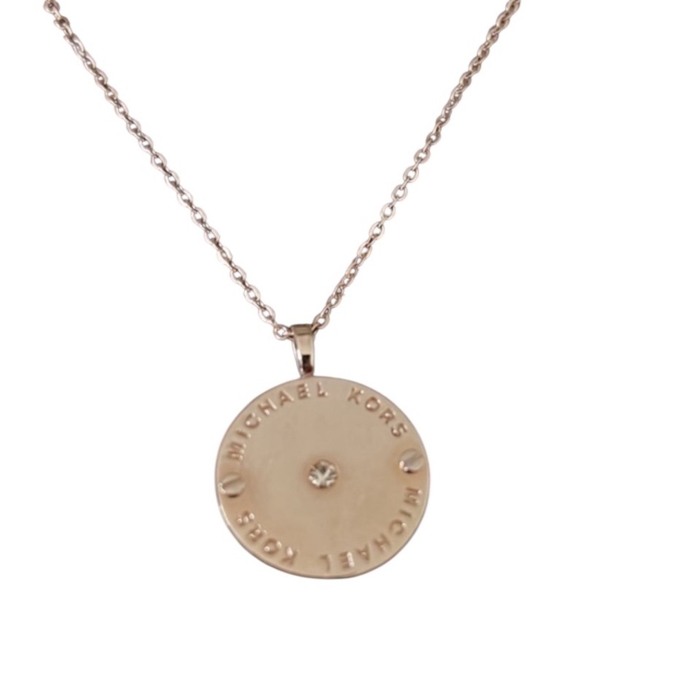 Michael Kors Rose Gold Pendant Necklace w/ CZ 18-20” Adjustable length NWT